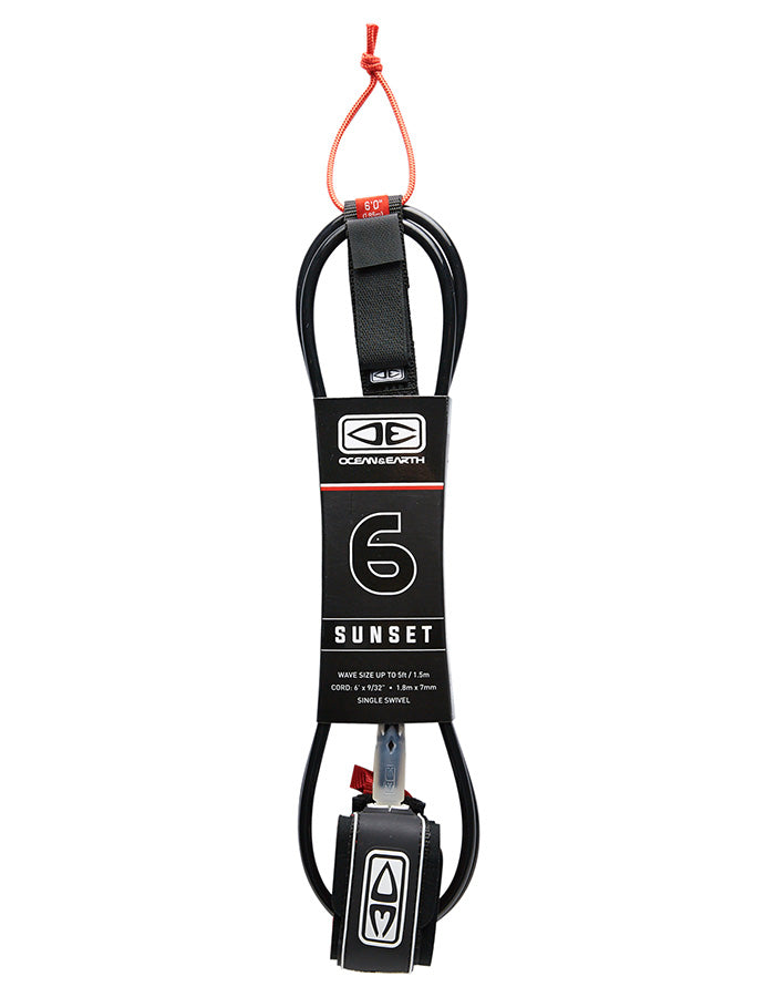O&E Sunset 6'0" Diamond Flex Moulded Leash (4 Colours)