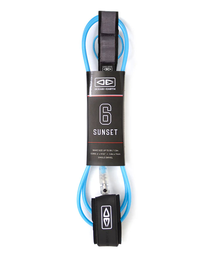 O&E Sunset 6'0" Diamond Flex Moulded Leash (4 Colours)