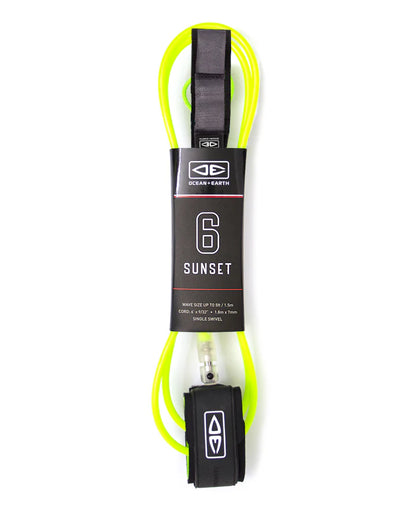 O&E Sunset 6'0" Diamond Flex Moulded Leash (4 Colours)